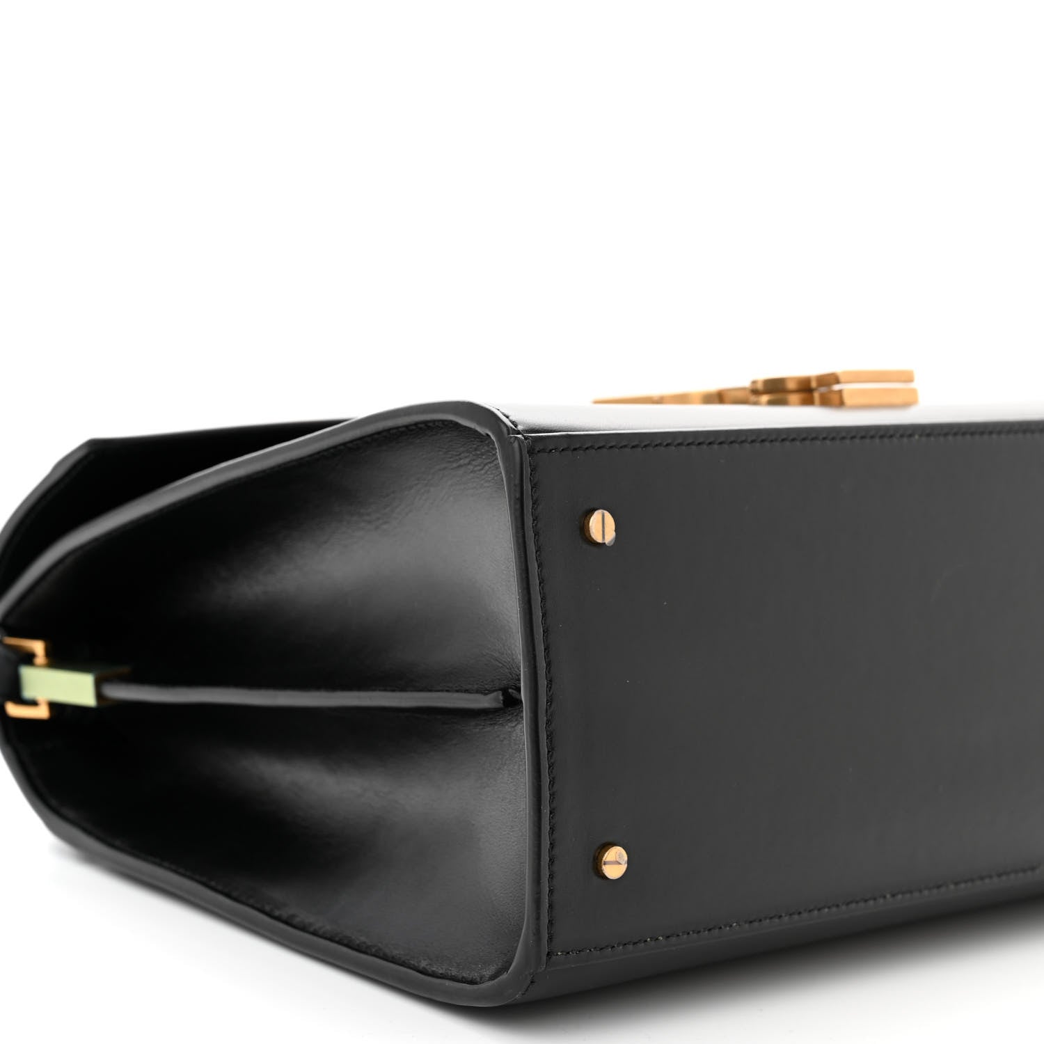Saint Laurent Smooth Calfskin Medium Classic Monogram Cassandra Top Handle Black Rouge Legion 8 of 9
