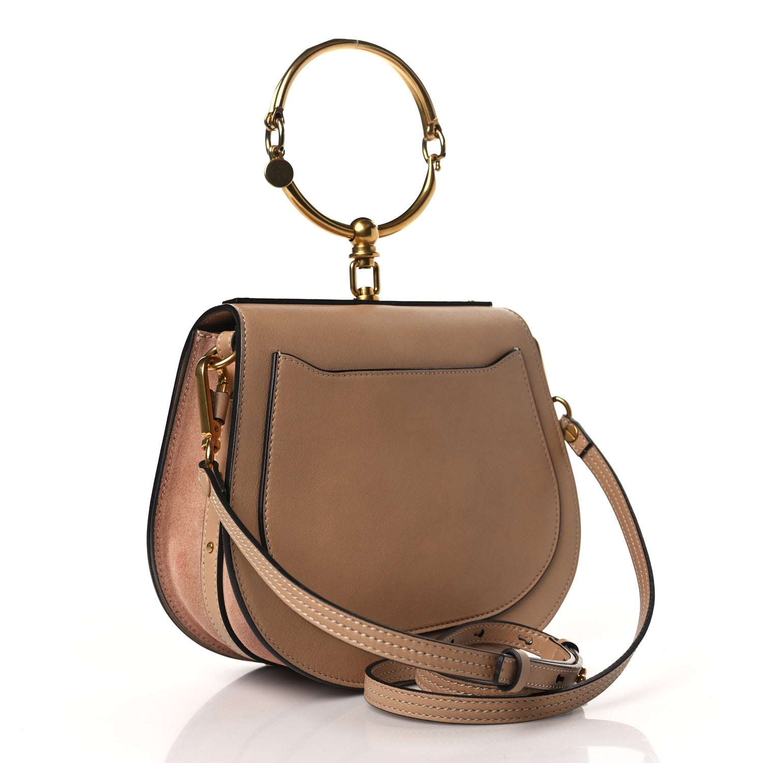 Chloe Calfskin Suede Small Nile Bracelet Bag Biscotti Beige 3 of 9