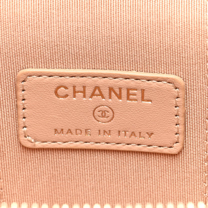 Chanel Lambskin Quilted Top Handle Mini Vanity Case With Chain Beige 6 of 11