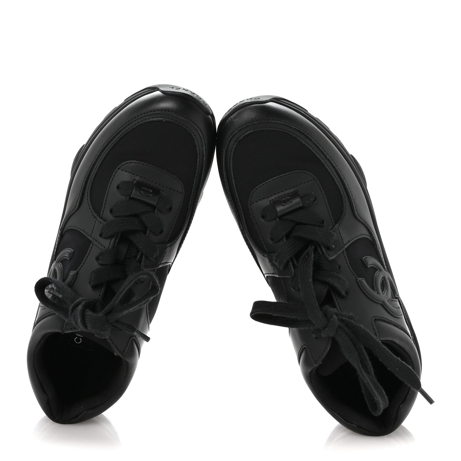 Chanel Calfskin Lambskin CC Uniform Sneakers 40 Black 2 of 8