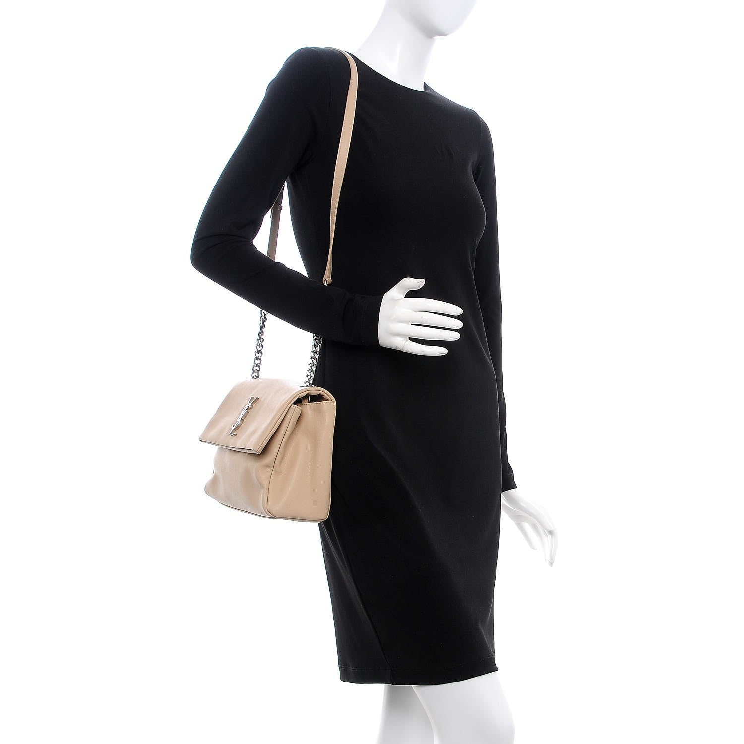 Saint Laurent Grain De Poudre Medium West Hollywood Monogram Fold-Over Nude Powder 2 of 10
