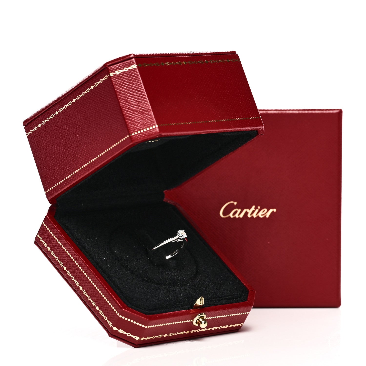Cartier Platinum Diamond .21ct Solitaire 1895 Engagement Ring 47 4.25 7 of 7