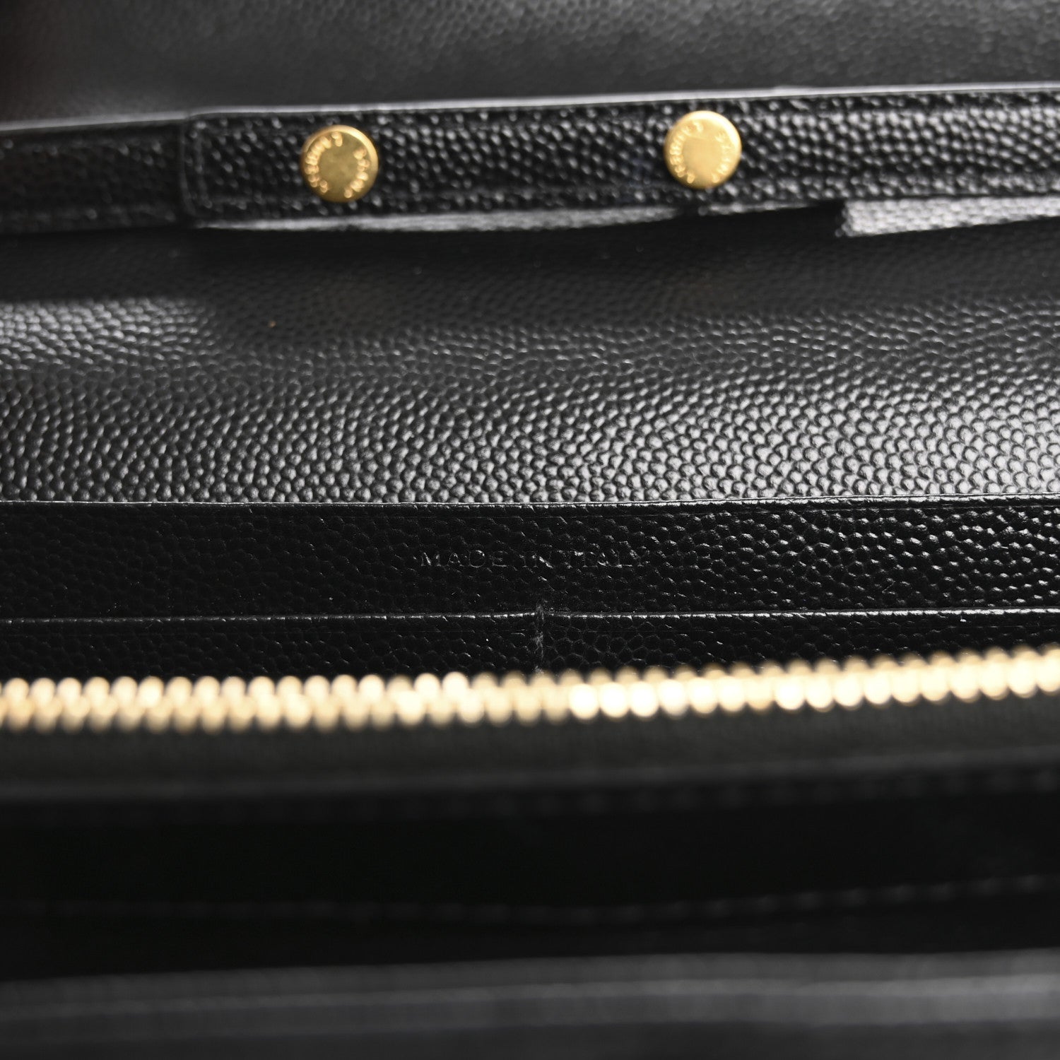 Saint Laurent Grain De Poudre Matelasse Chevron Monogram Chain Wallet Black 7 of 13
