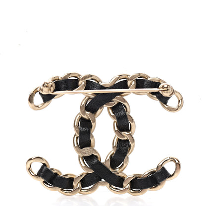 Chanel Lambskin Chain CC Brooch Black Gold 2 of 4