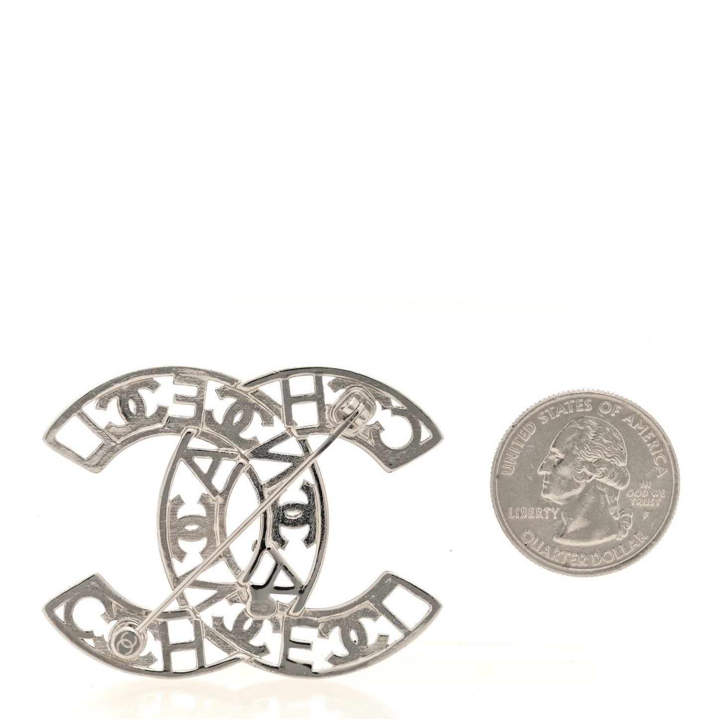Crystal CC Brooch Silver
