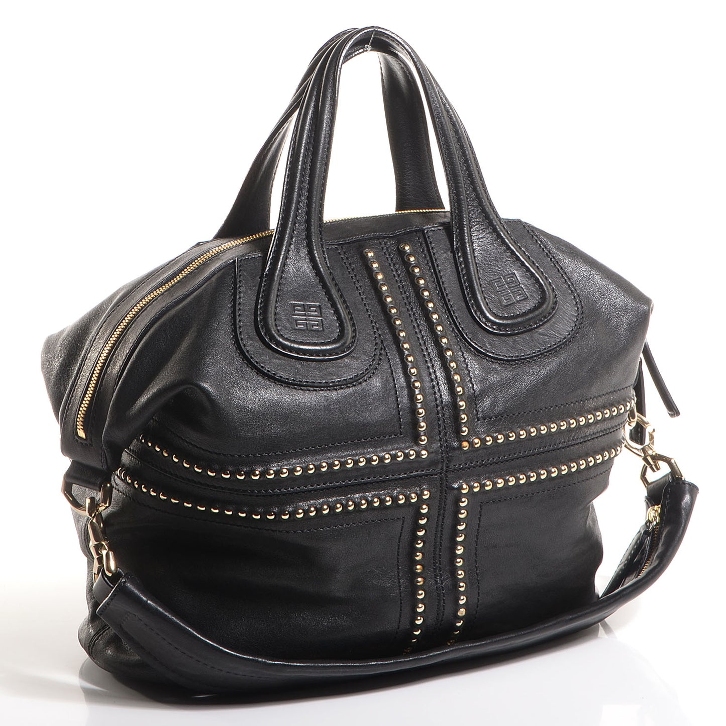 Lambskin Studded Medium Nightingale Black