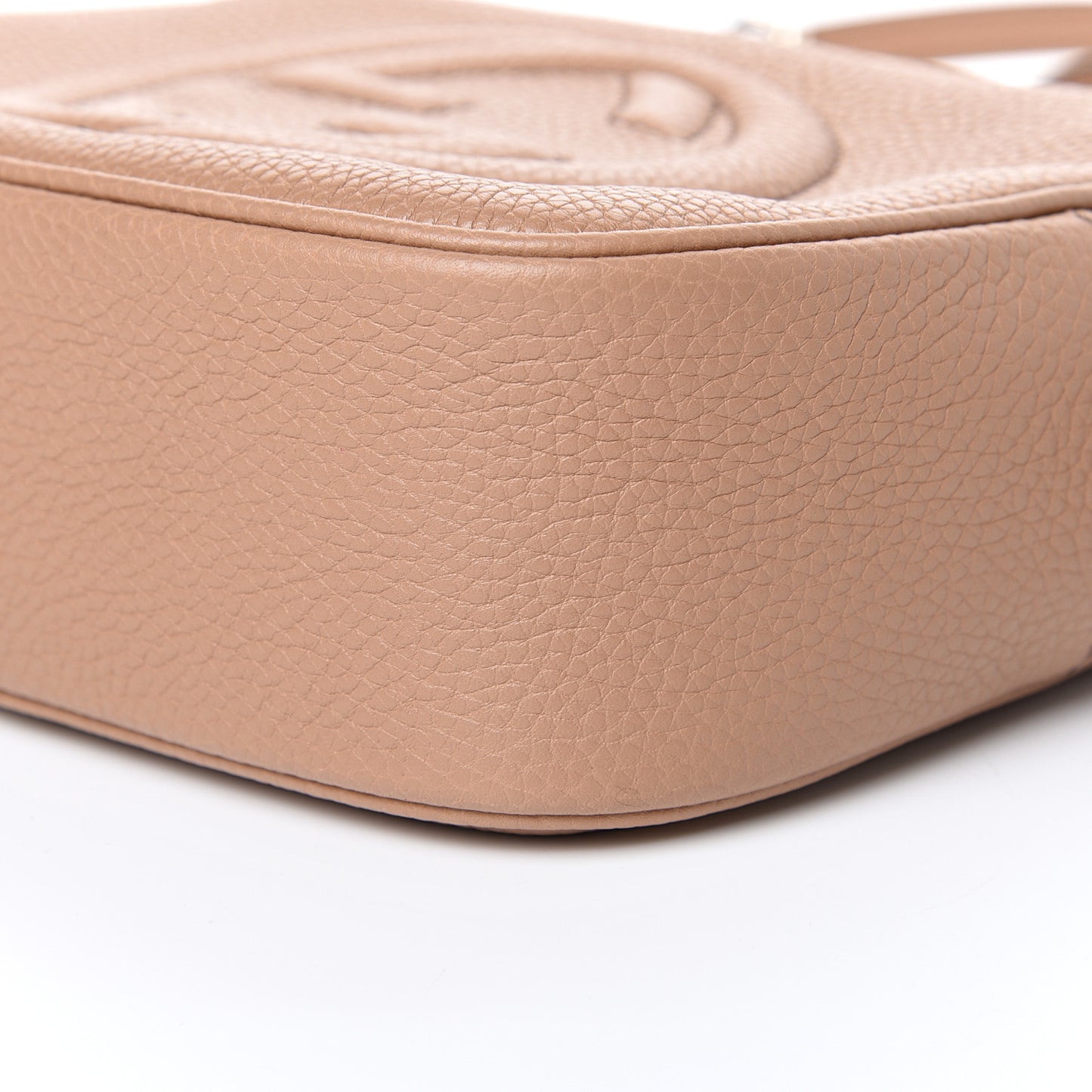 Pebbled Calfskin Small Soho Disco Bag Rose Beige