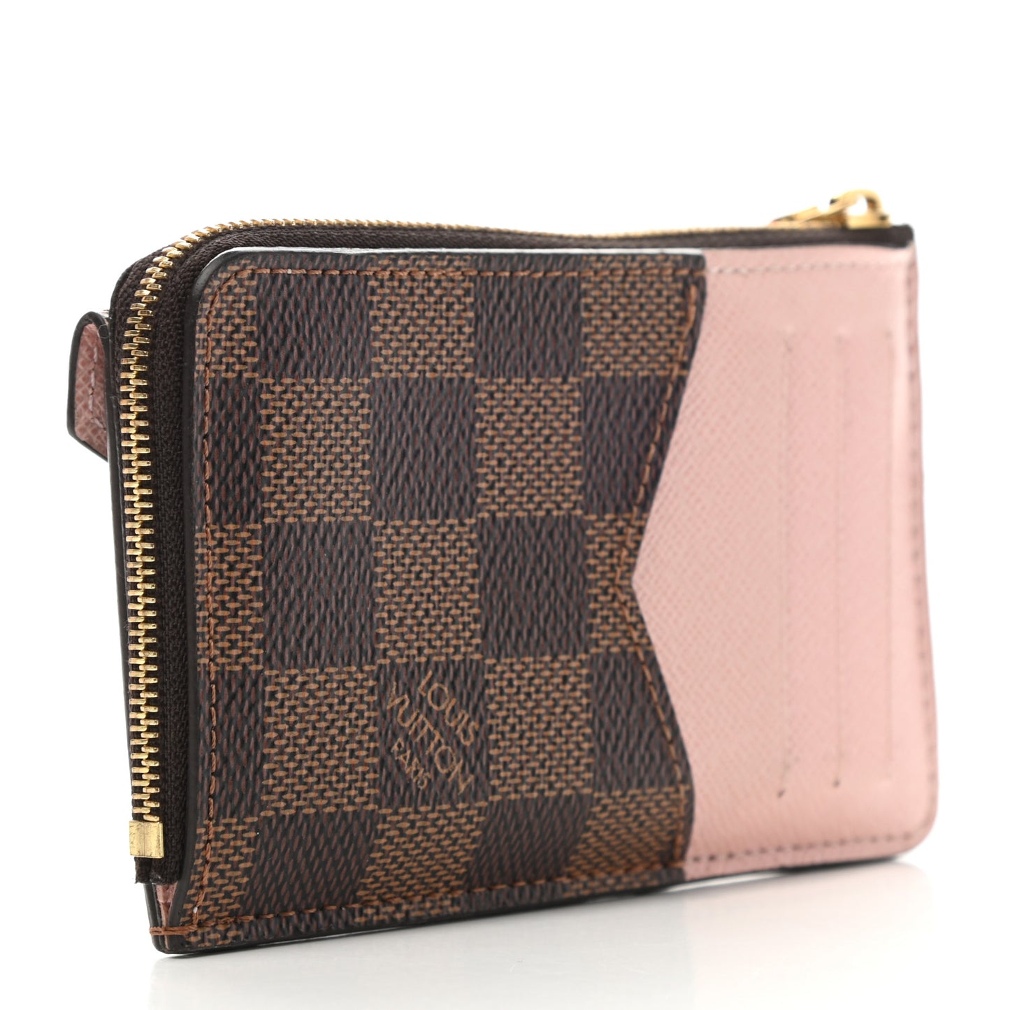 Damier Ebene Recto Verso Card Holder Rose Ballerine