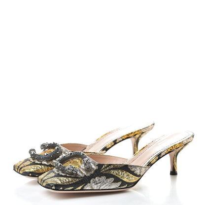 Gucci Jacquard Floral Dionysus Mules 36 Black 3 of 9