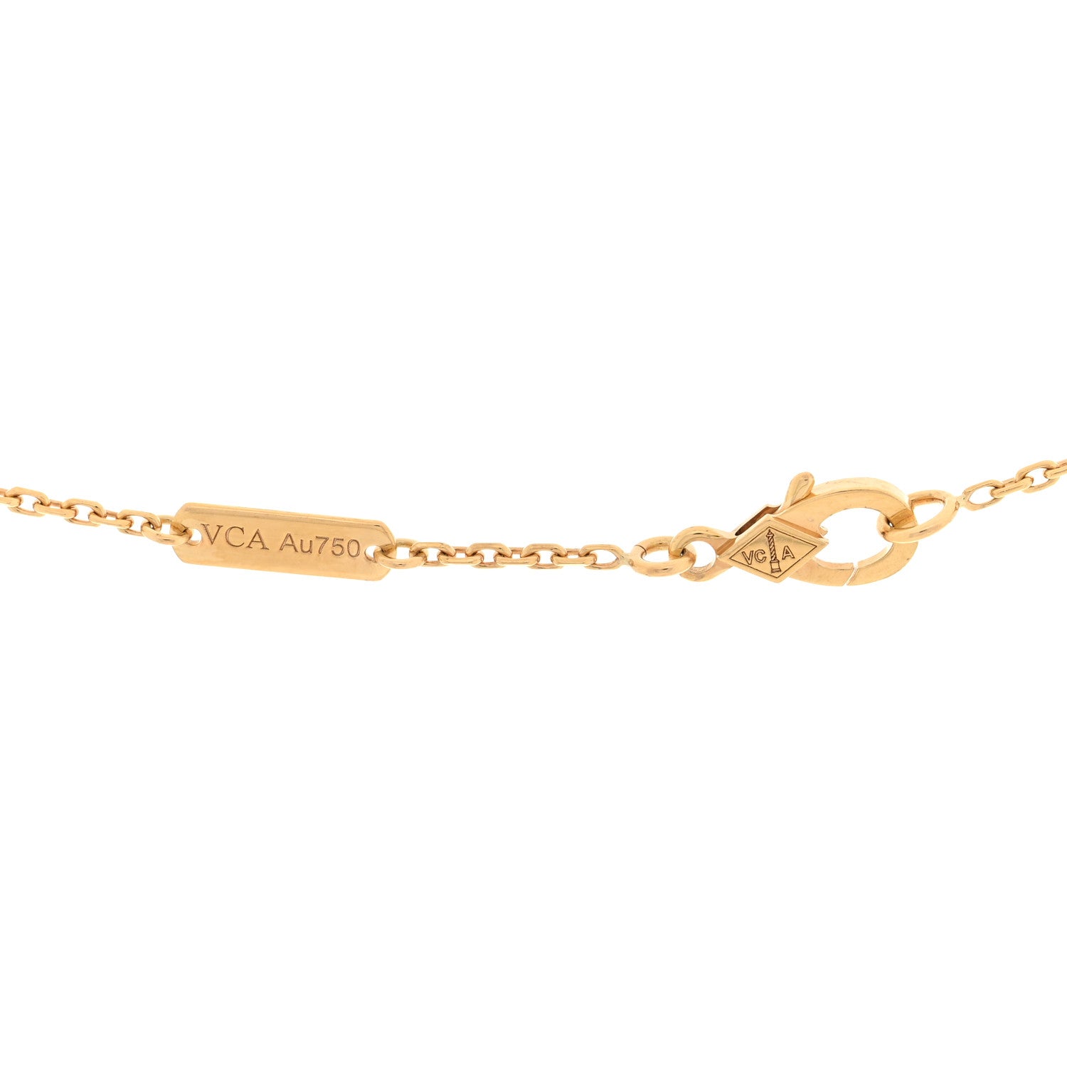 Van Cleef & Arpels 18K Yellow Gold Diamond Vintage Alhambra Pendant Necklace 4 of 4