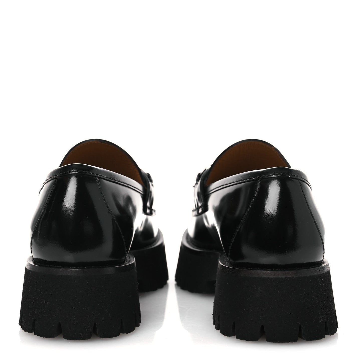 Cordovan Lux Womens Horsebit 45mm Platform Loafers 37.5 Black
