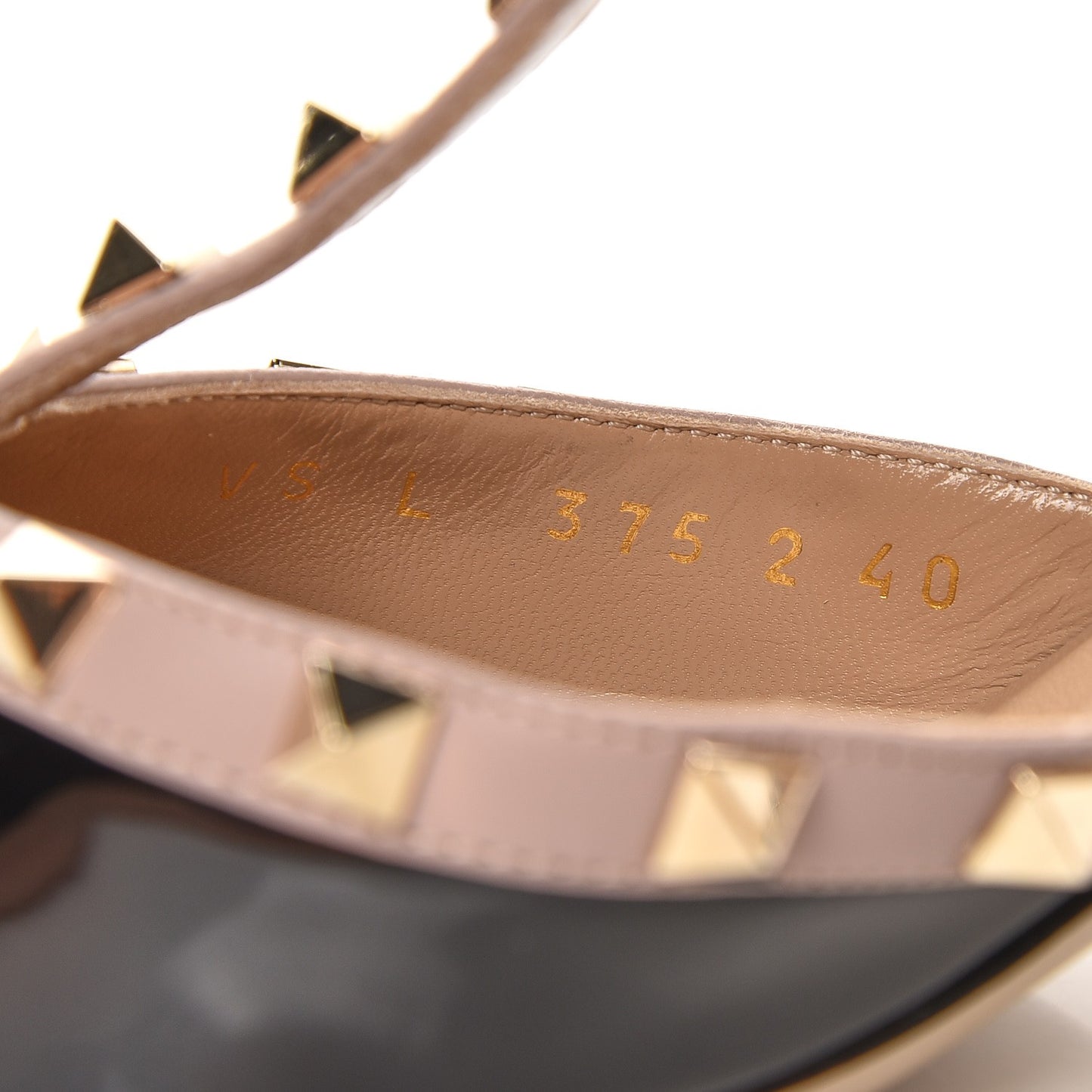 Patent Nappa Rockstud Ankle Strap 65mm Pumps 40 Black Poudre