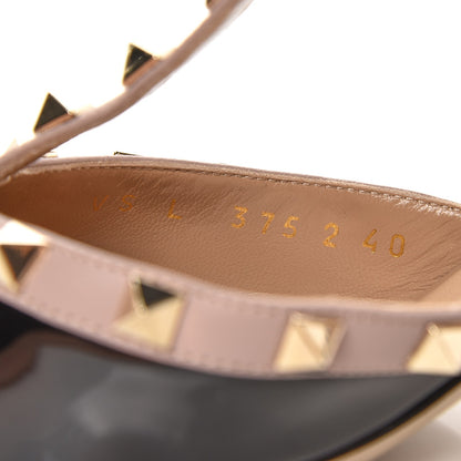 Valentino Garavani Patent Nappa Rockstud Ankle Strap 65mm Pumps 40 Black Poudre 8 of 9