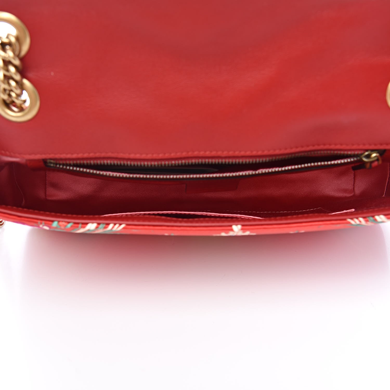 Gucci Jacquard Matelasse Floral Medium GG Marmont Shoulder Bag Red 5 of 10