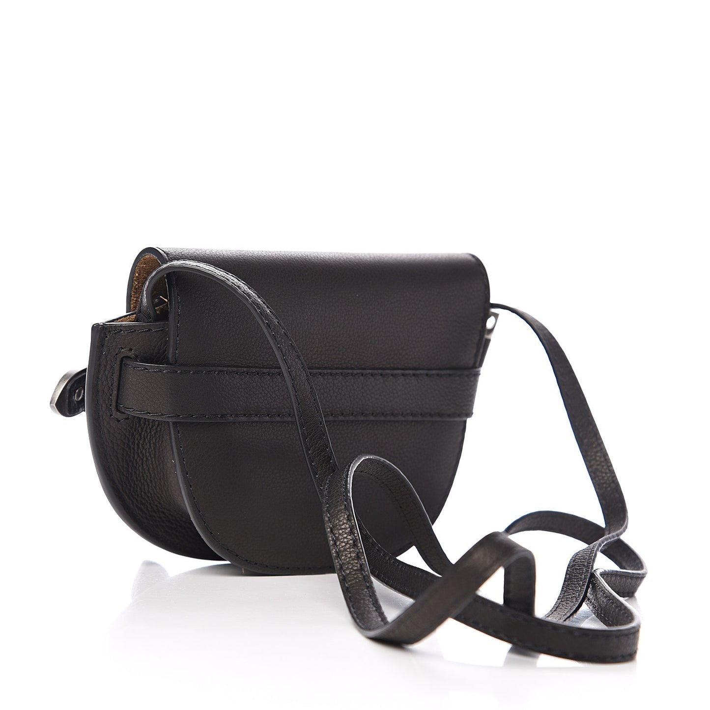 Grained Calfskin Mini Gate Western Crossbody Bag Black