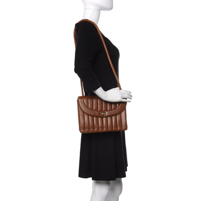 Chanel Lambskin Vertical Quilted Flap Shoulder Bag Brown 2 of 10