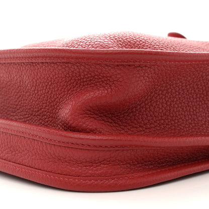 Hermes Taurillon Clemence Evelyne III PM Rouge Casaque 10 of 11