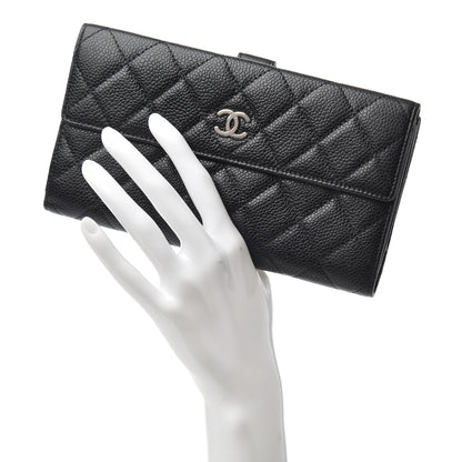 Chanel Caviar Quilted CC Long Double Wallet Black 2 of 8