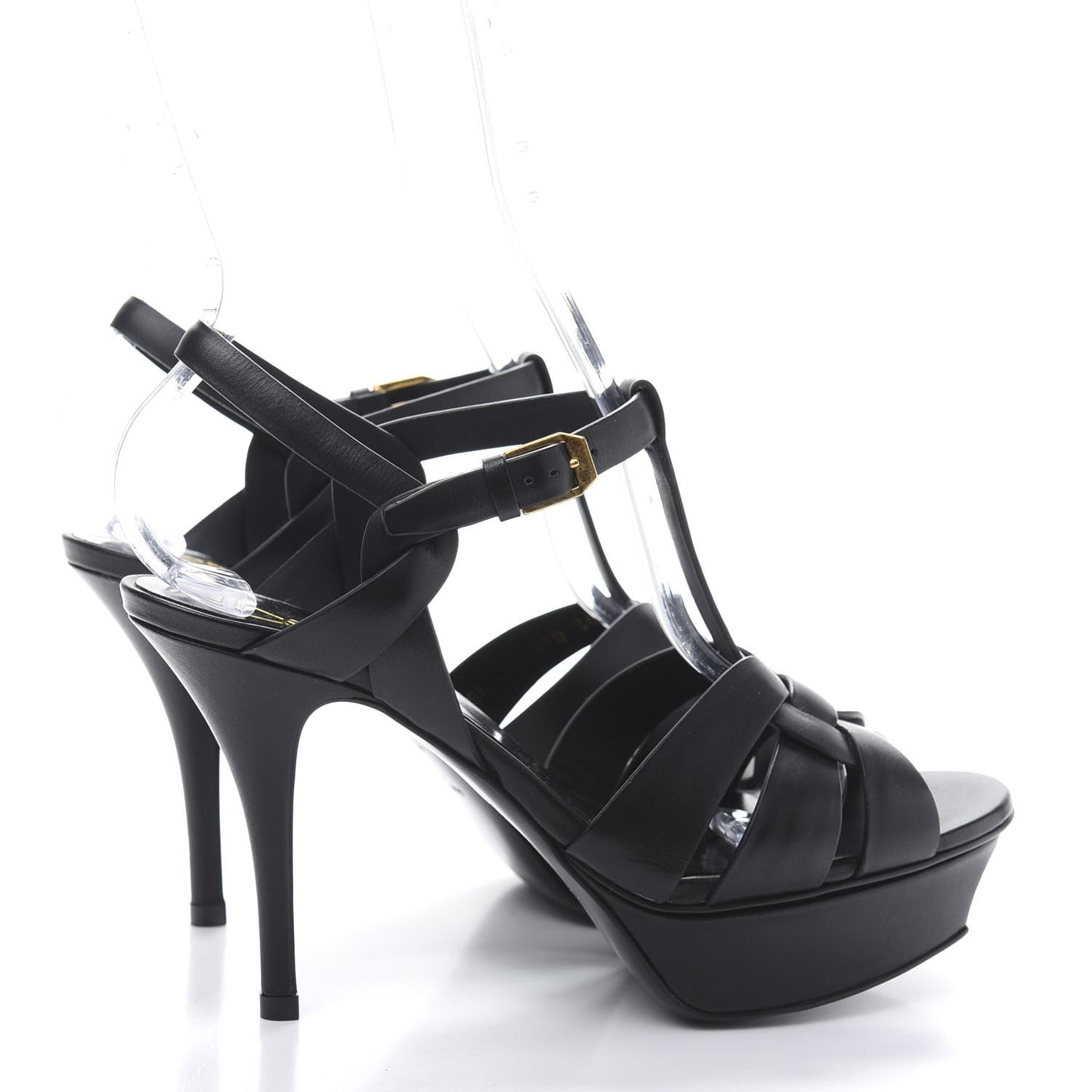 Calfskin Tribute 75 Platform Sandals 36.5 Black