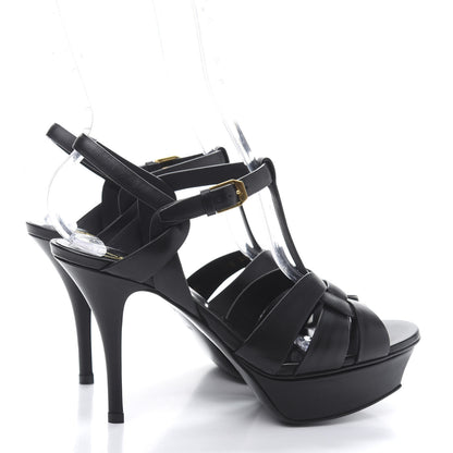 Saint Laurent Calfskin Tribute 75 Platform Sandals 36.5 Black 4 of 9