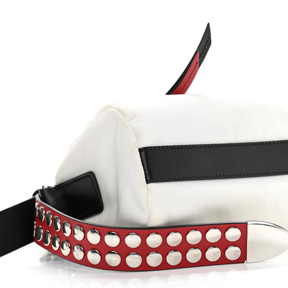 Prada Tessuto Nylon Studded New Vela Shoulder Bag White Fuoco 10 of 11