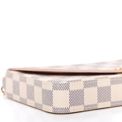 Louis Vuitton Damier Azur Pochette Felicie Chain Wallet Rose Ballerine 6 of 11