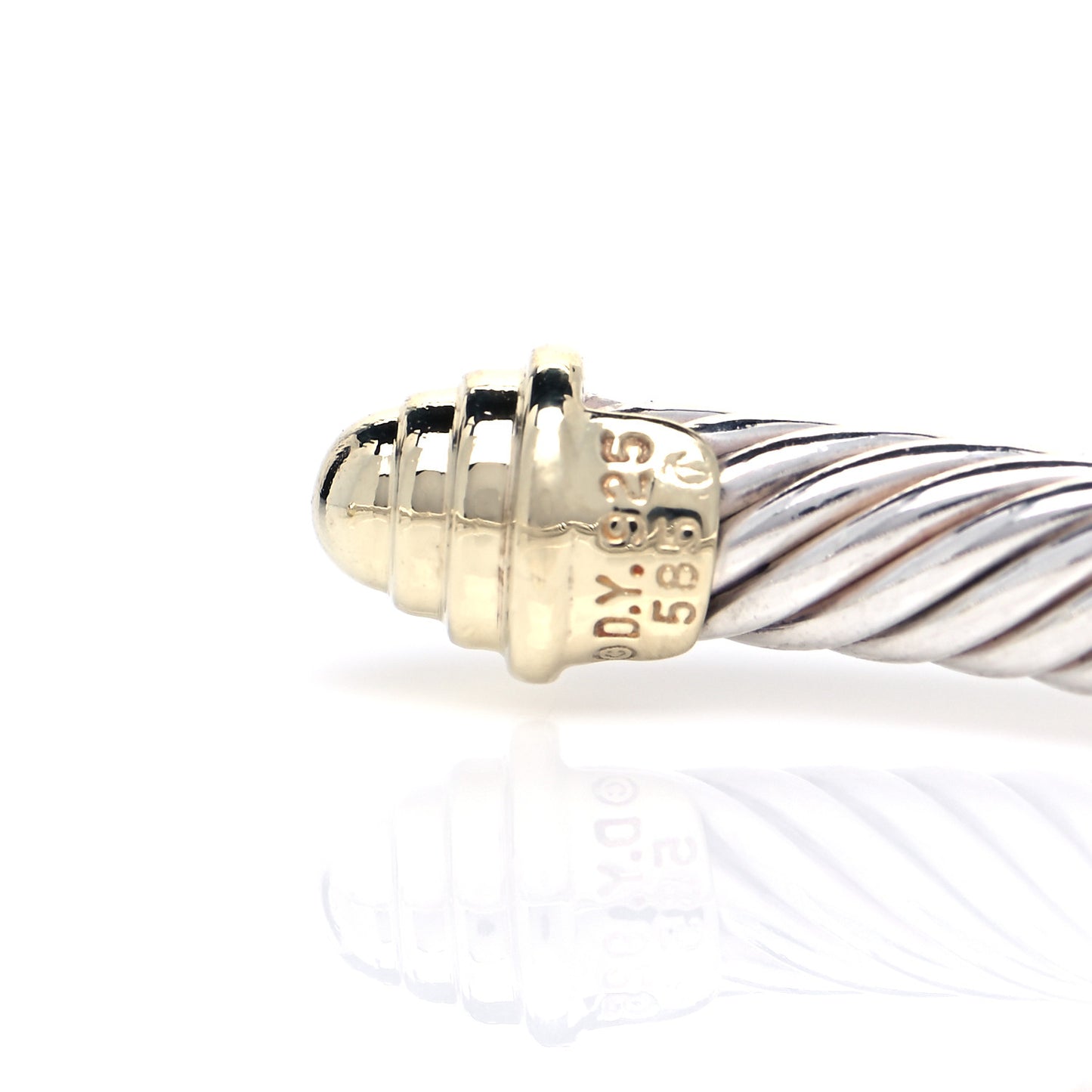 Sterling Silver 14K Yellow Gold 5mm Cable Classics Bracelet