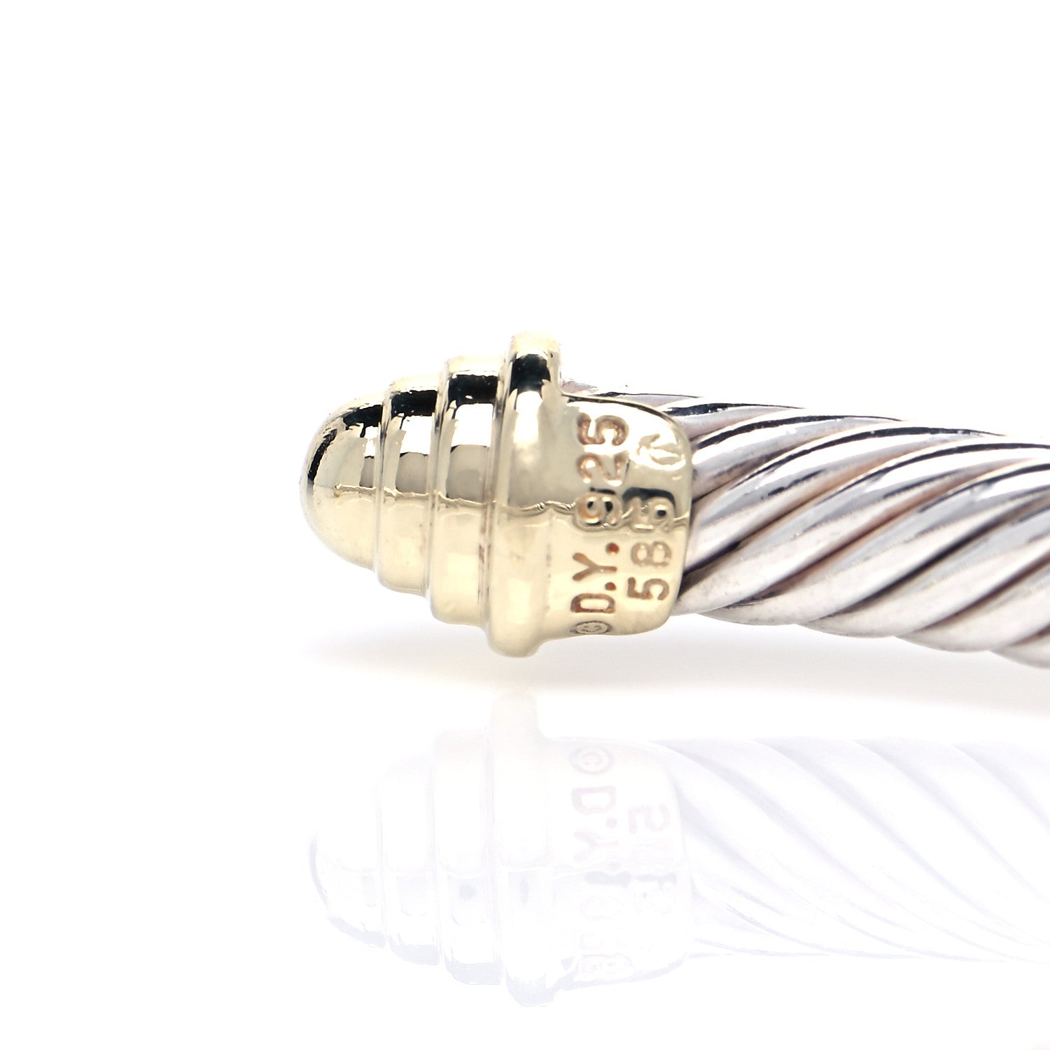 David Yurman Sterling Silver 14K Yellow Gold 5mm Cable Classics Bracelet 8 of 8