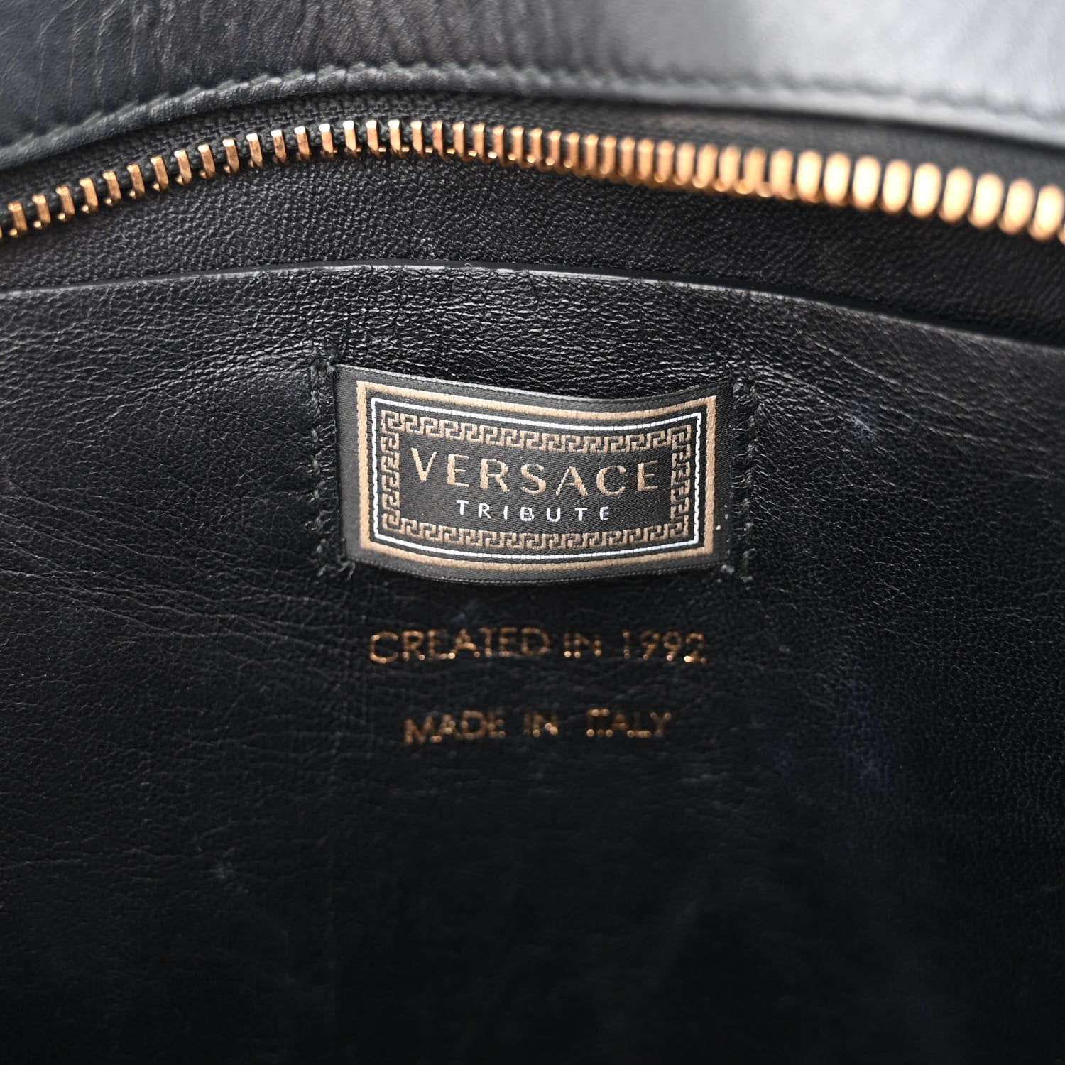 Versace Calfskin Medallion Tribute Bowling Bag Black 6 of 15