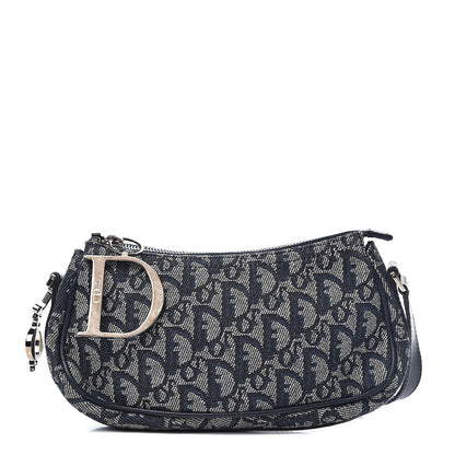 Christian Dior Monogram Shoulder Bag Pochette Navy 1 of 9