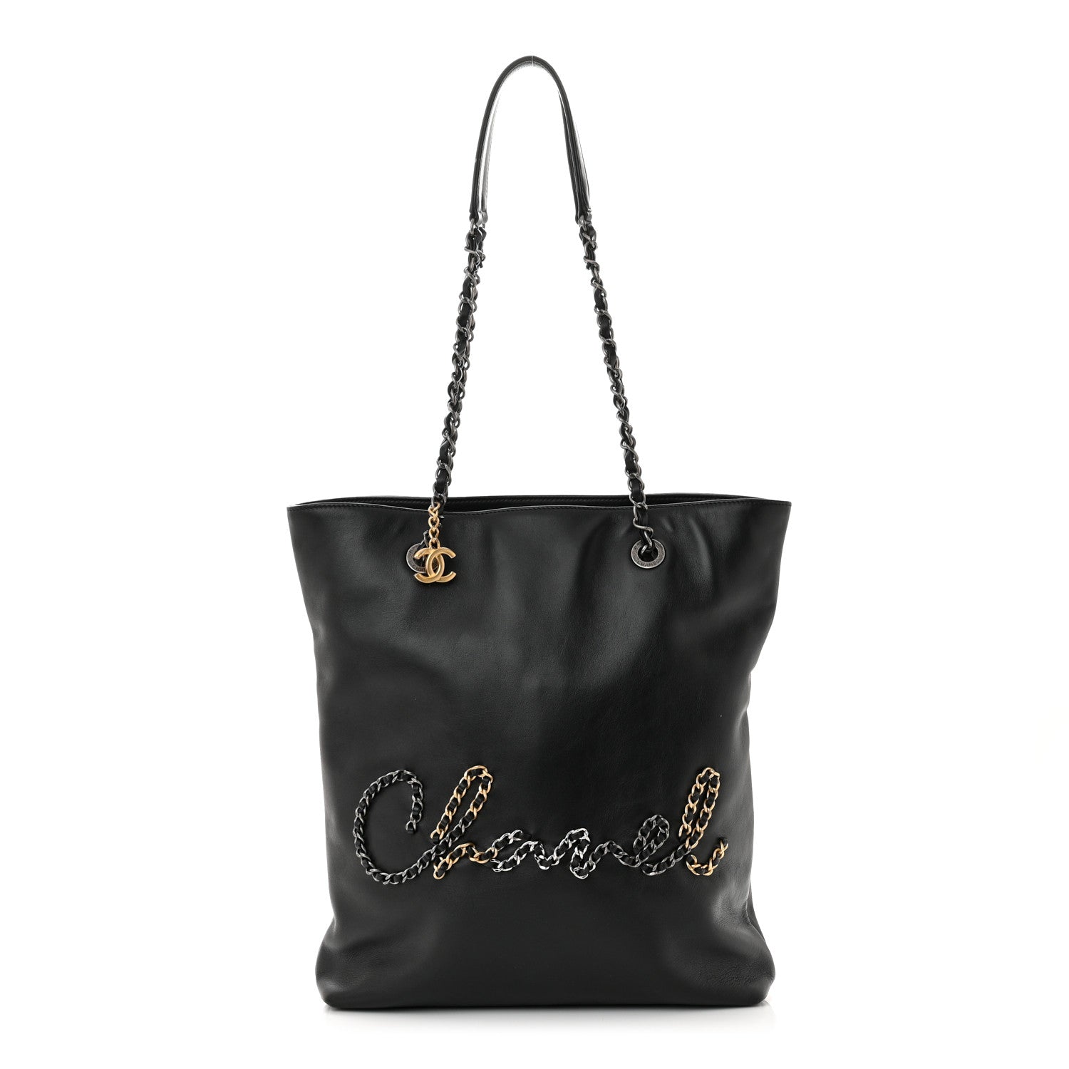 Chanel Calfskin Chain 20s Signe Tote Black 1 of 12