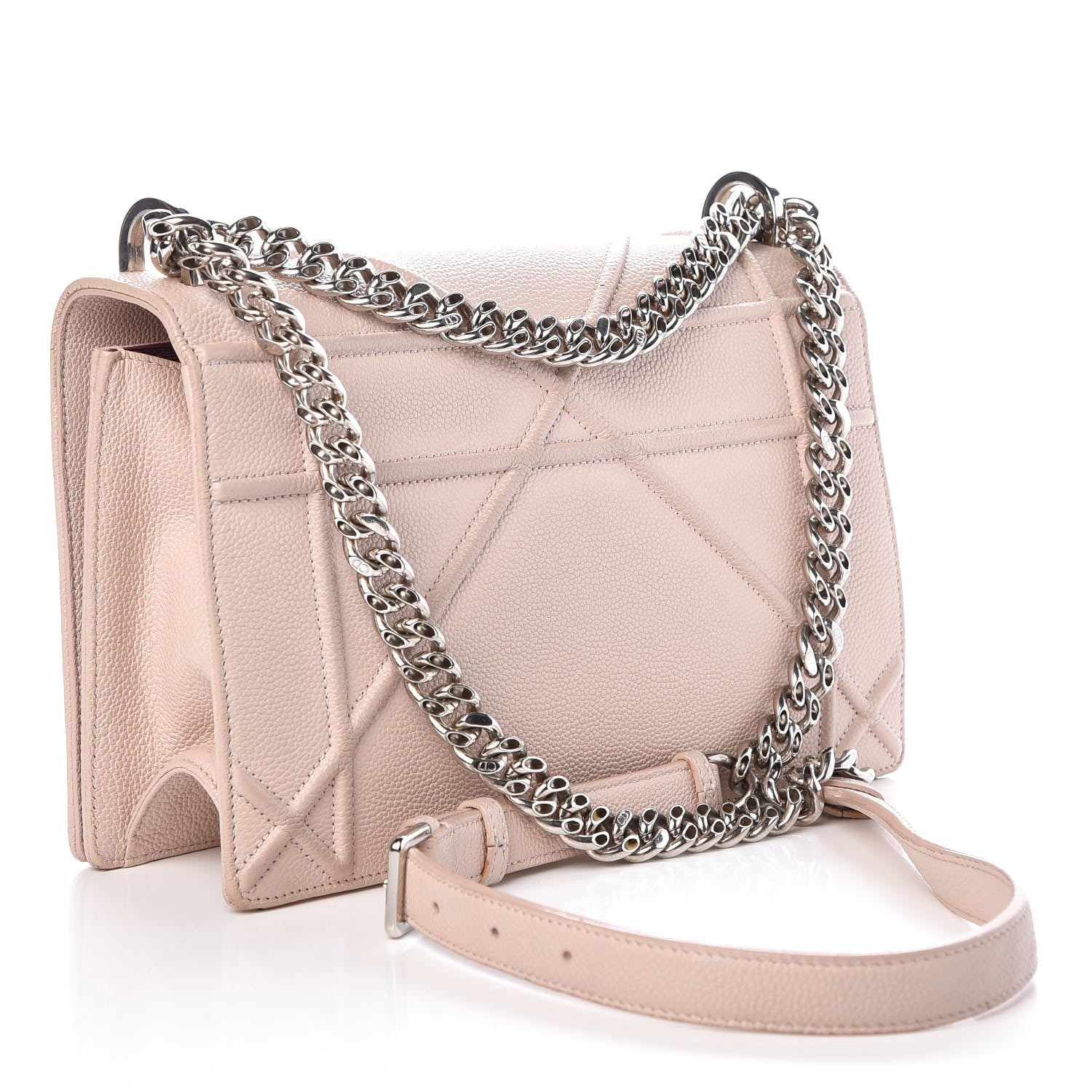 Christian Dior Grained Calfskin Medium Diorama Flap Bag Nude 3 of 12
