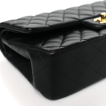 Chanel Lambskin Quilted Medium Double Flap Black 9 of 11