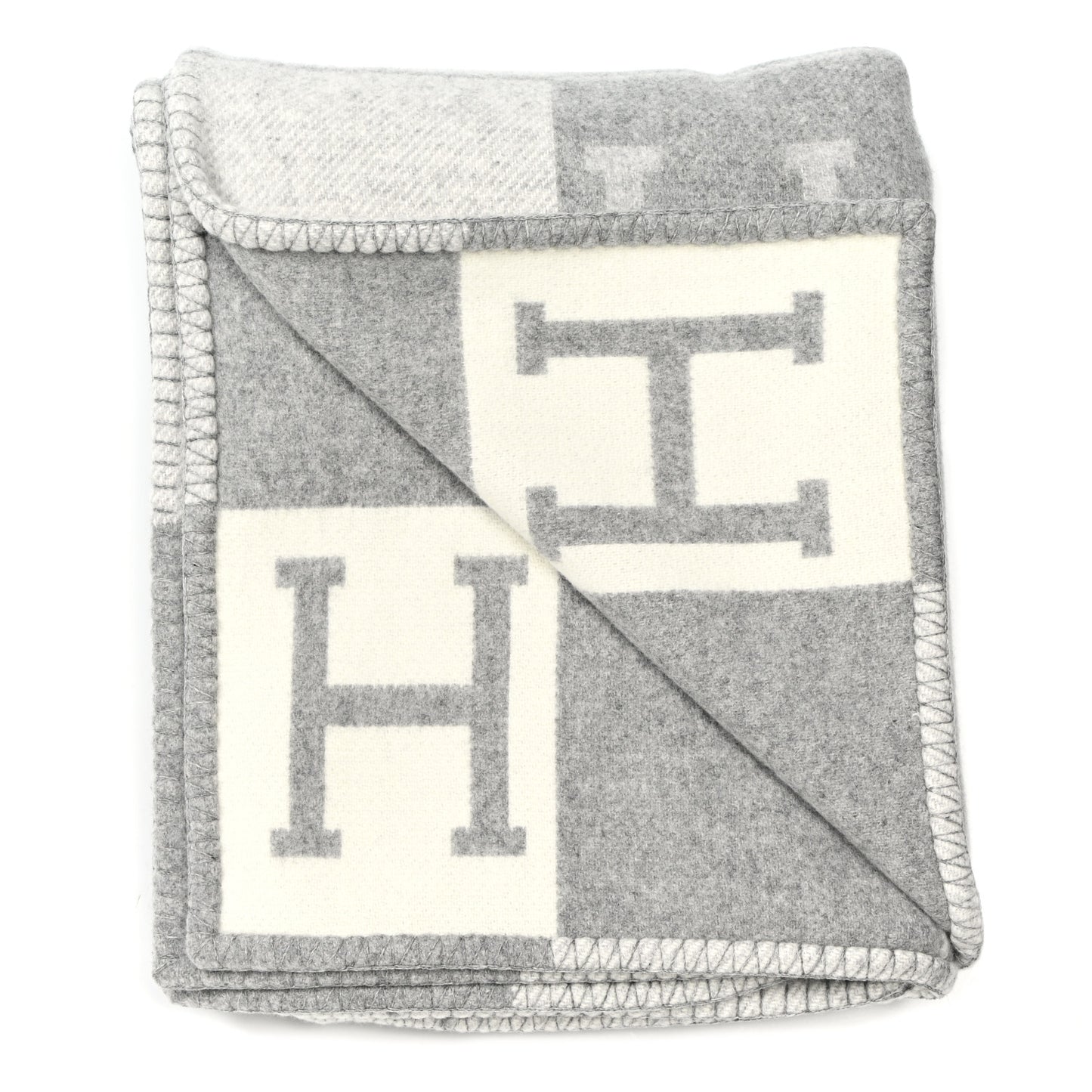 Wool Cashmere Avalon III Blanket Ecru Gris Clair