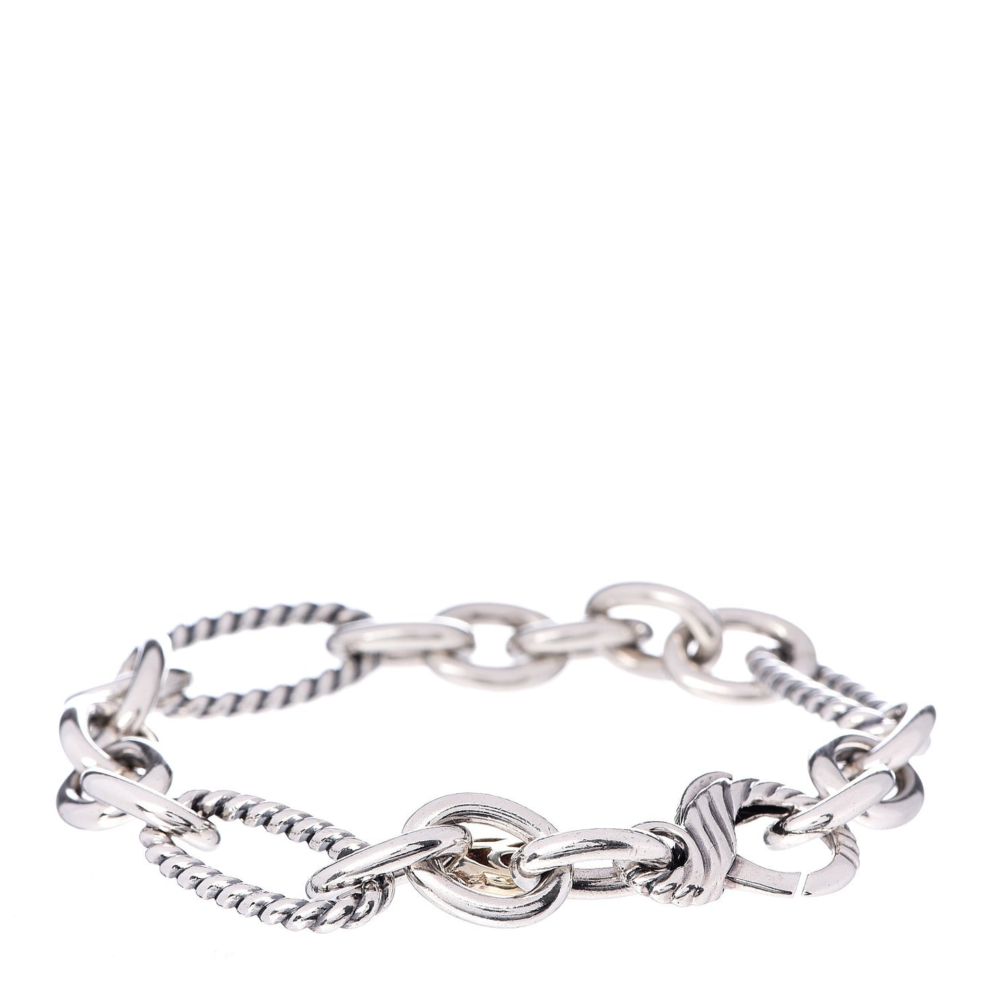 Sterling Silver 18K Yellow Gold Figaro Link Bracelet