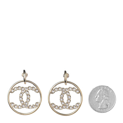 Chanel Baguette Crystal High Society CC Drop Earrings Gold 2 of 4