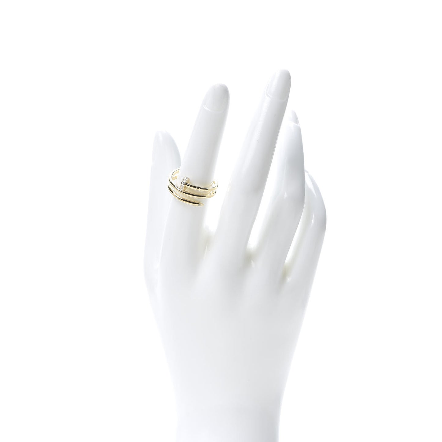 18K Yellow Gold Diamond Double Juste Un Clou Ring 54 6.75