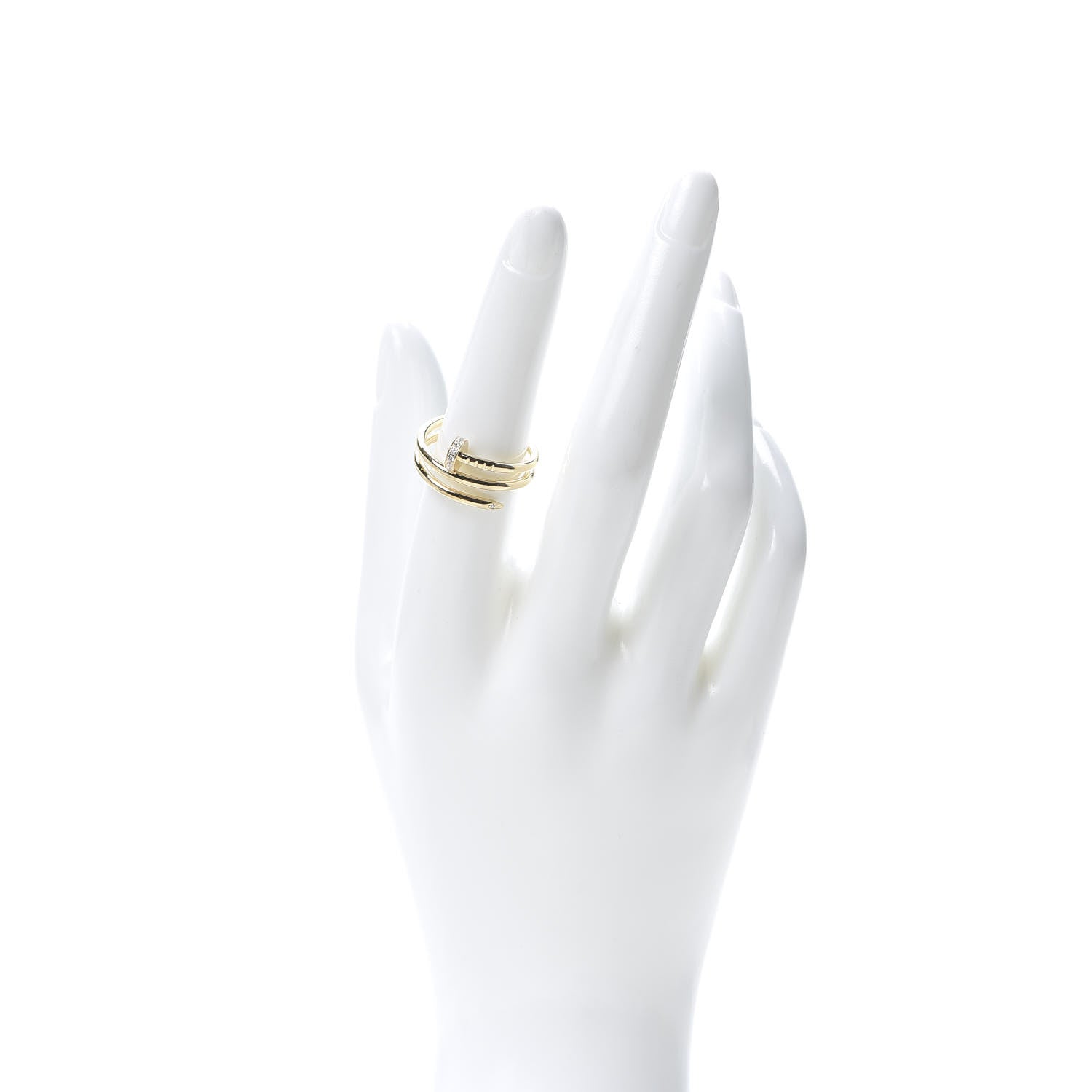 Cartier 18K Yellow Gold Diamond Double Juste Un Clou Ring 54 6.75 2 of 7