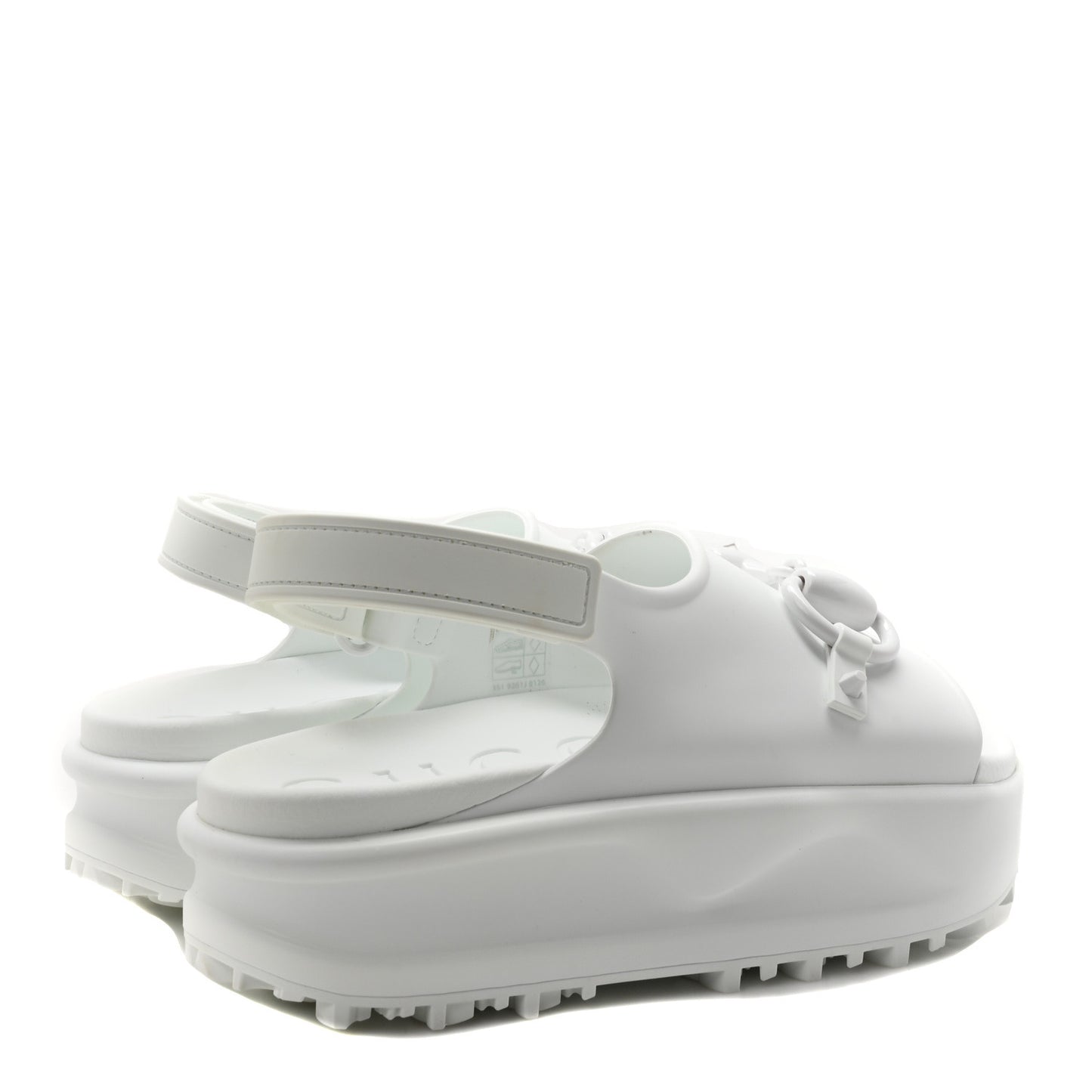 Soft Rubber Horsebit Touch Womens Strapped Sandals 36 Great White
