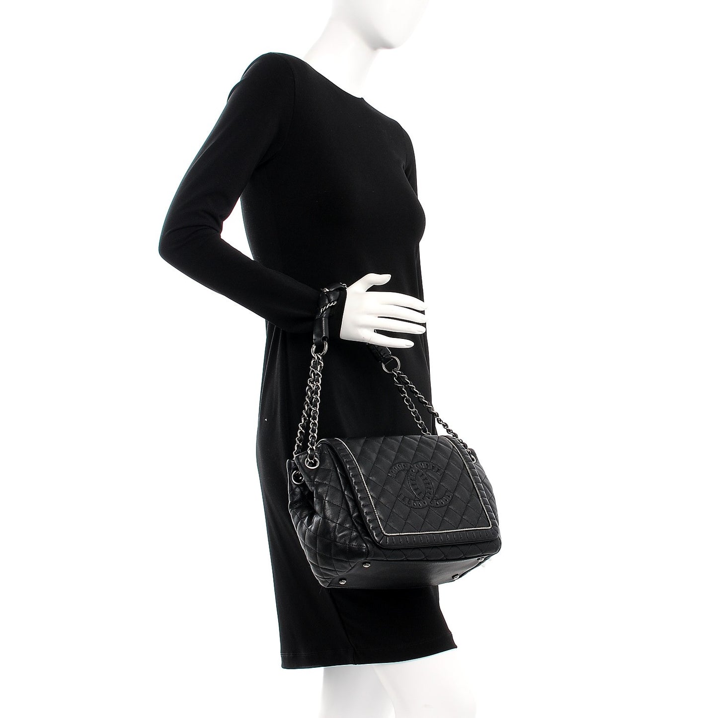 Calfskin Quilted Istanbul Accordion Flap Black
