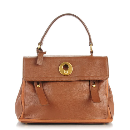 Saint Laurent Calfskin Canvas Small Muse Two Cognac 1 of 8