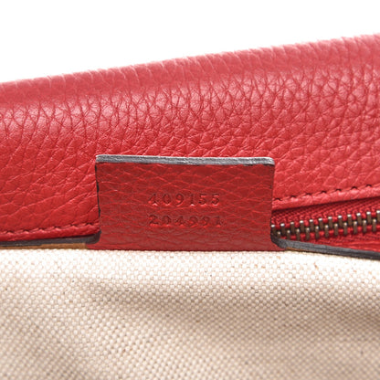 Gucci Calfskin Feline Medium GG Marmont Top Handle Bag Vulcanic Red 7 of 7