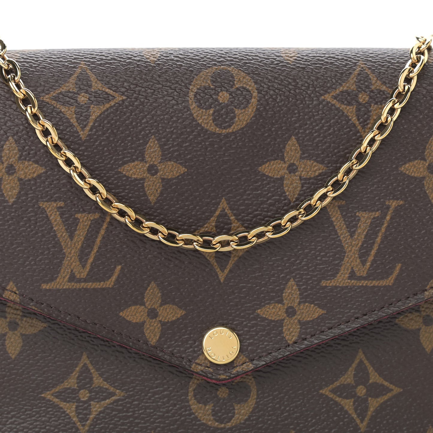 Monogram Pochette Felicie Chain Wallet Fuchsia