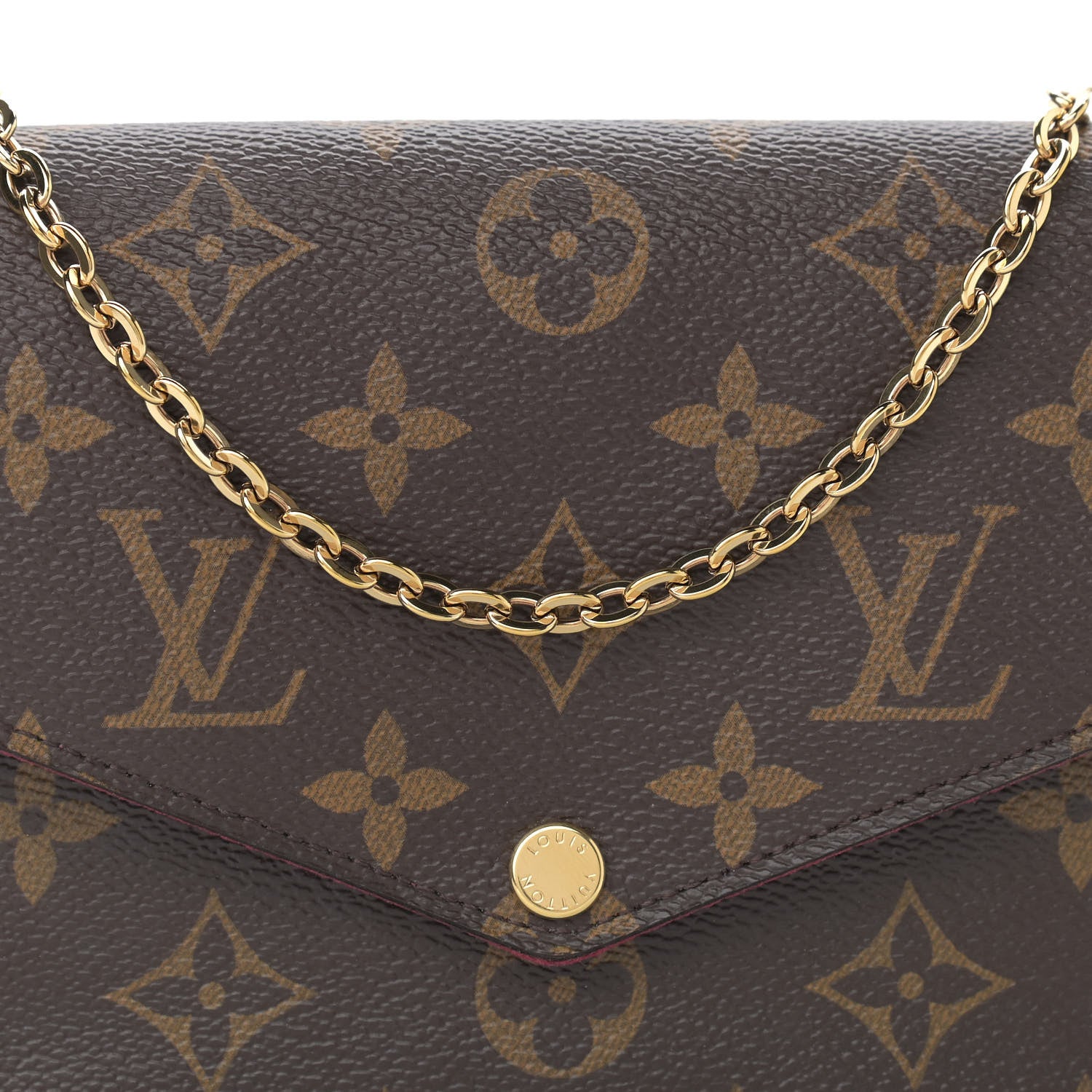 Louis Vuitton Monogram Pochette Felicie Chain Wallet Fuchsia 9 of 12