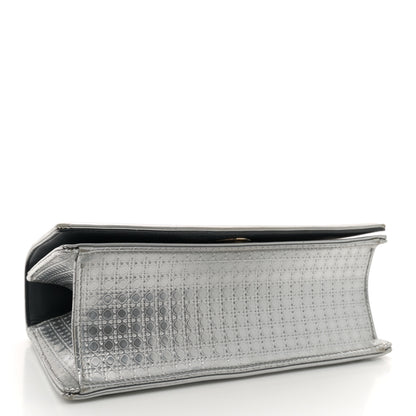 Christian Dior Metallic Patent Micro-Cannage Small Diorama Flap Bag Silver 4 of 14