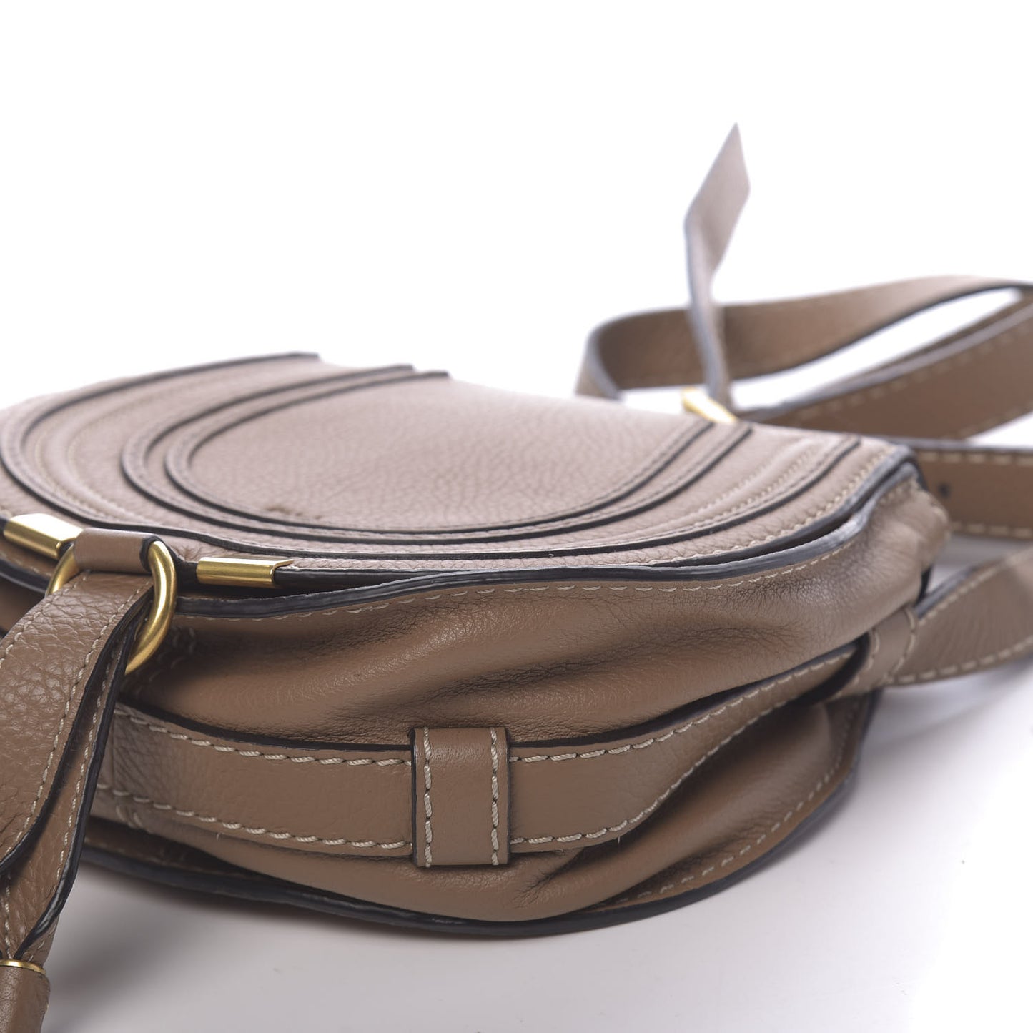 Calfskin Mini Marcie Round Crossbody Bag Nut