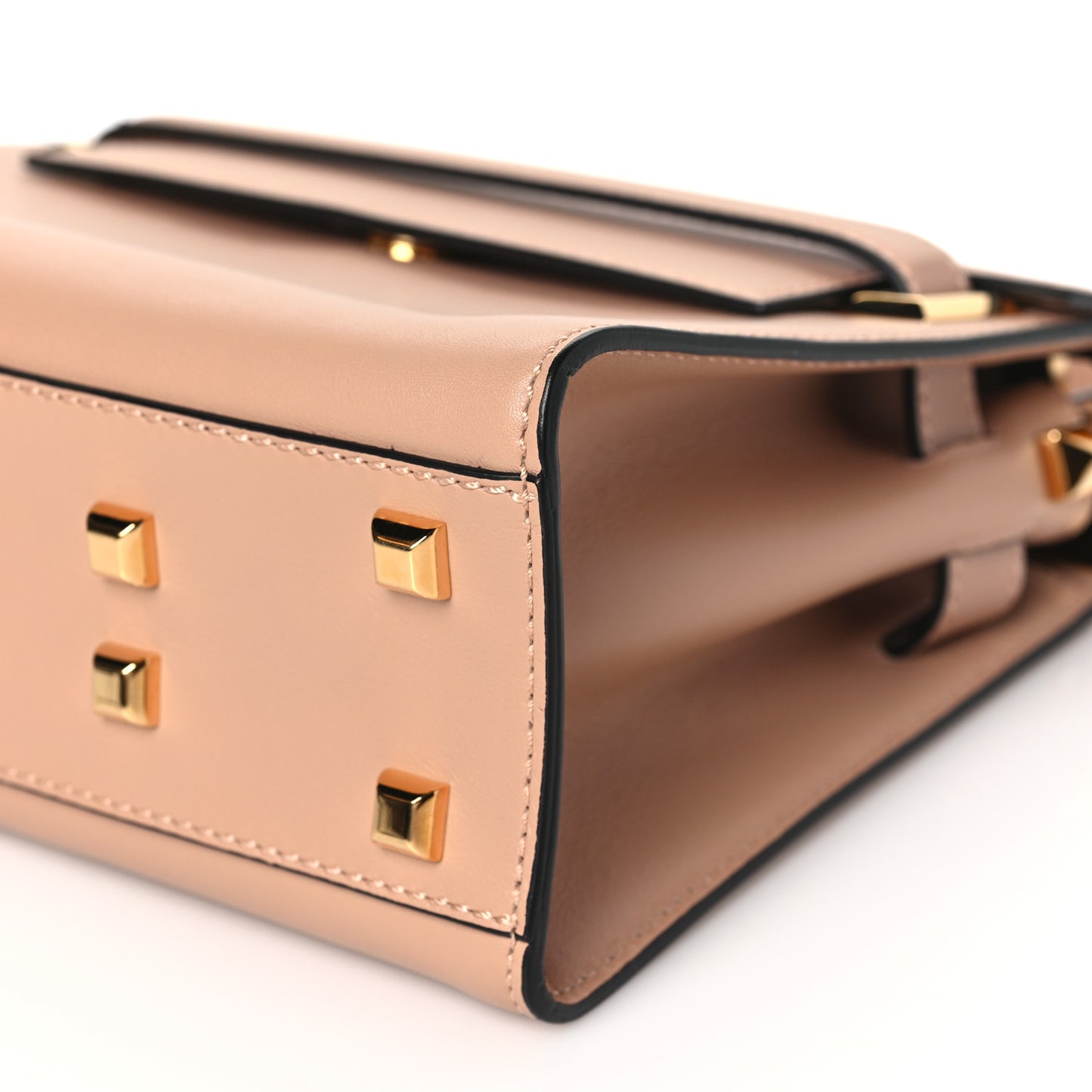 Calfskin Medium My Rockstud Frame Bag Beige