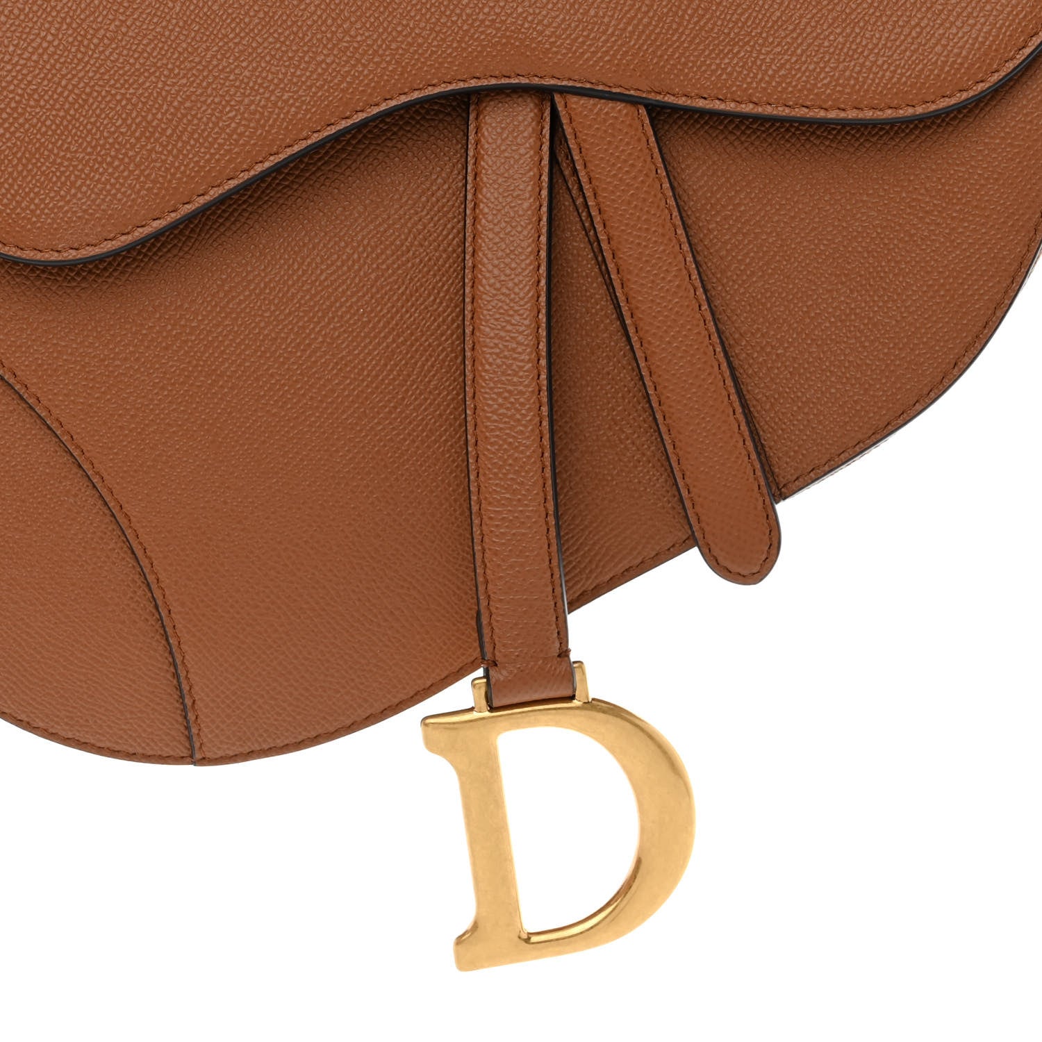 Christian Dior Grained Calfskin Saddle Bag Camello 8 of 10