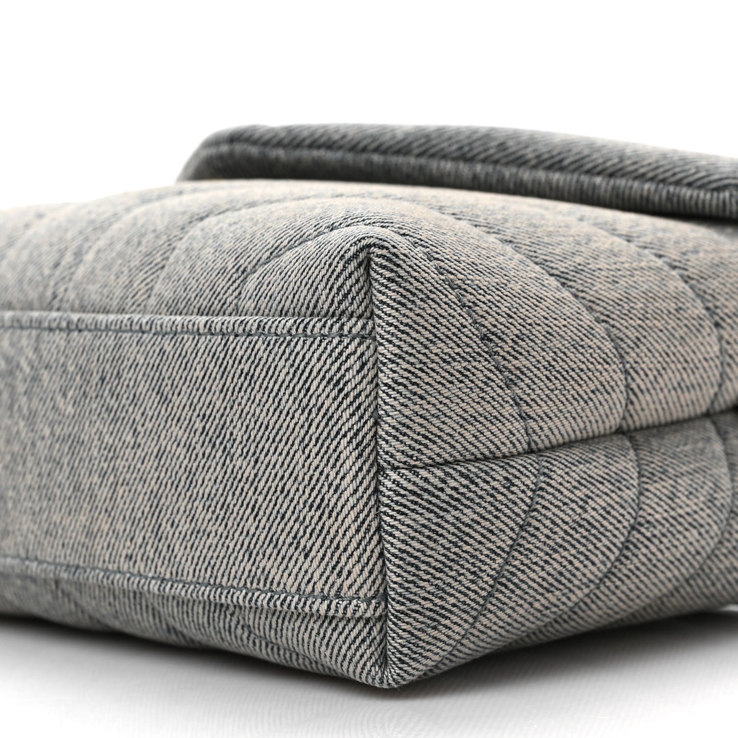 Denim Y Quilted Monogram Toy Loulou Crossbody Bag Grey