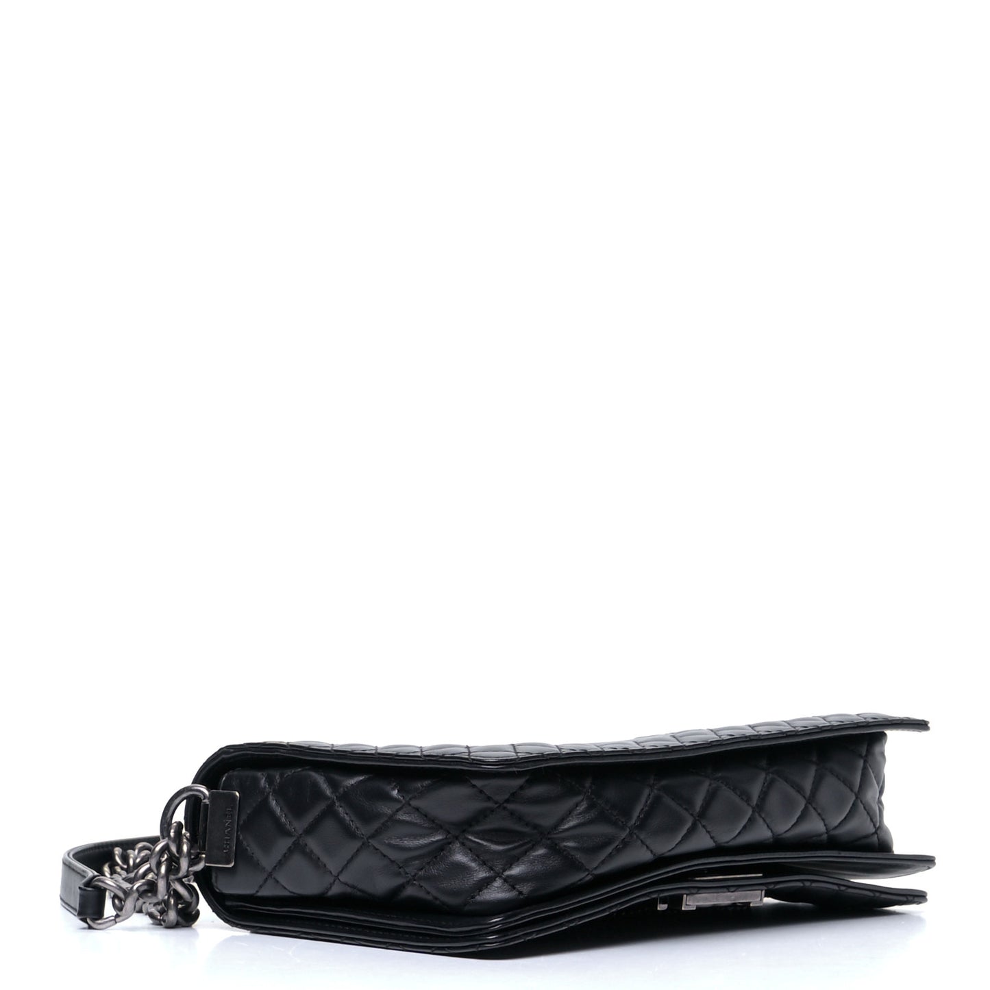 Calfskin Enchained New Medium Boy Flap Black